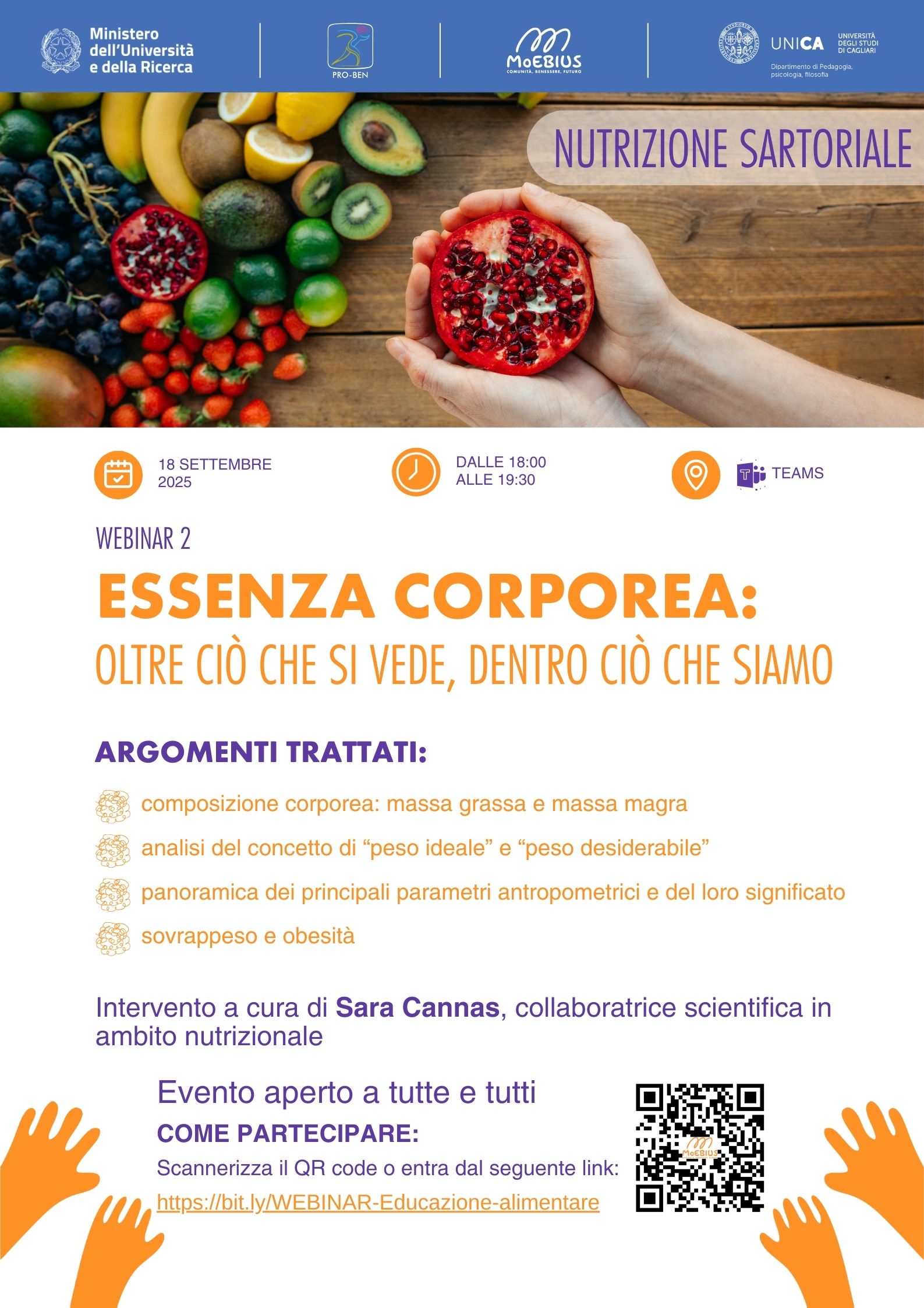 Webinar di educazione alimentare “Essenza Corporea: oltre ciò che si vede, dentro ciò che siamo”