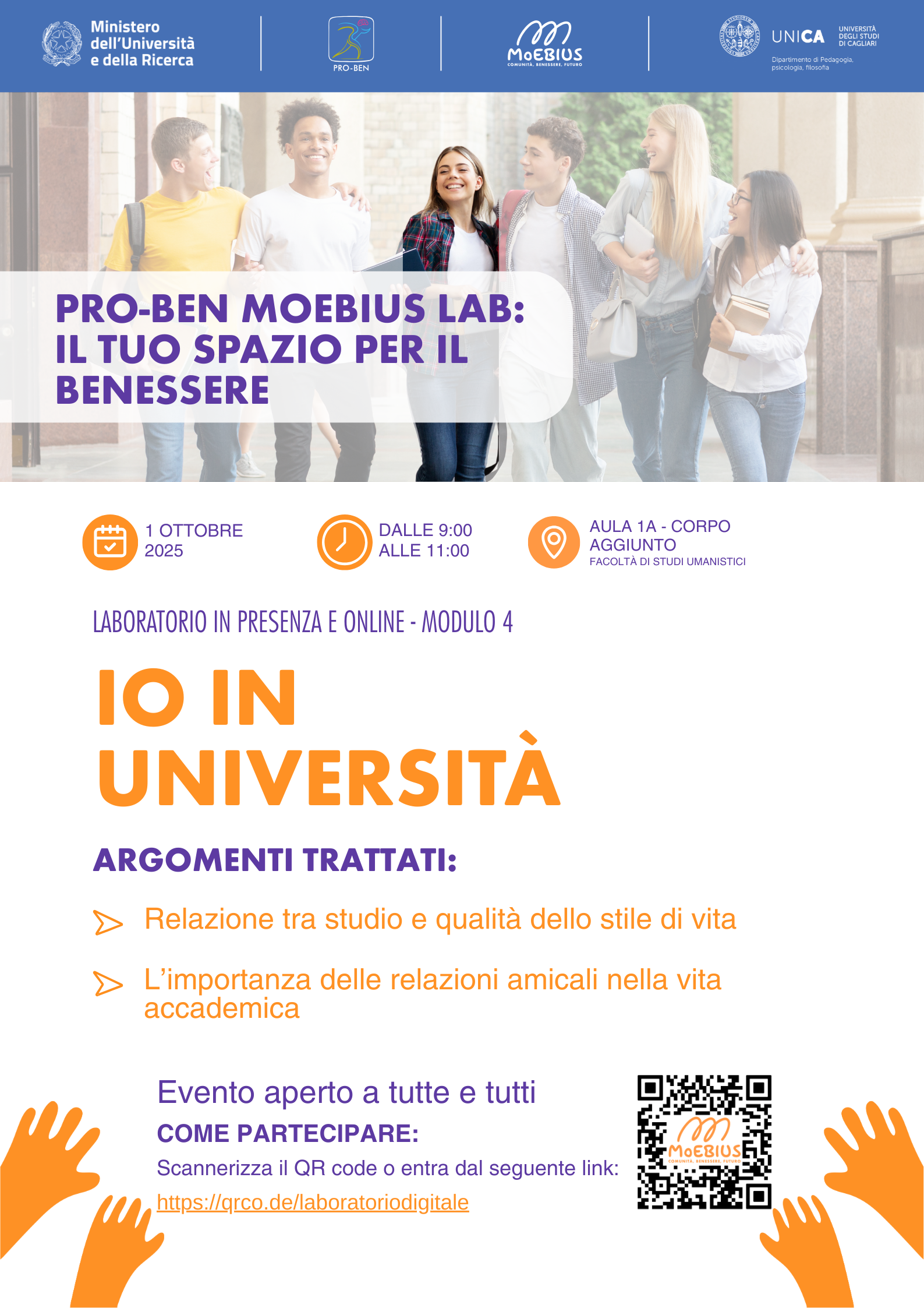 Laboratorio in presenza e online: Io in Università