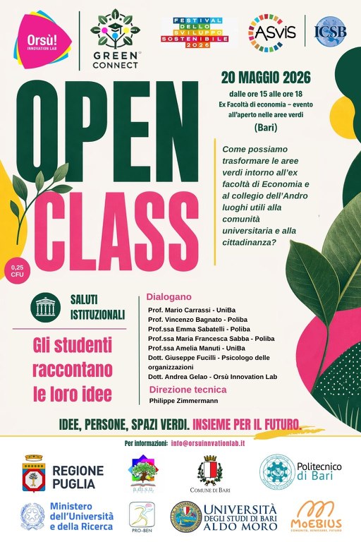 Open Class “Green Connect”. Studenti, idee e spazi verdi: l’Università si apre alla città