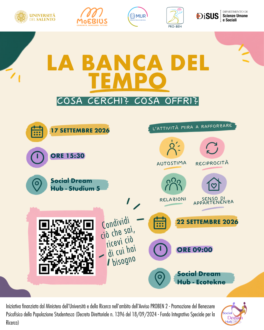 LA BANCA DEL TEMPO: cosa cerchi? cosa offri?